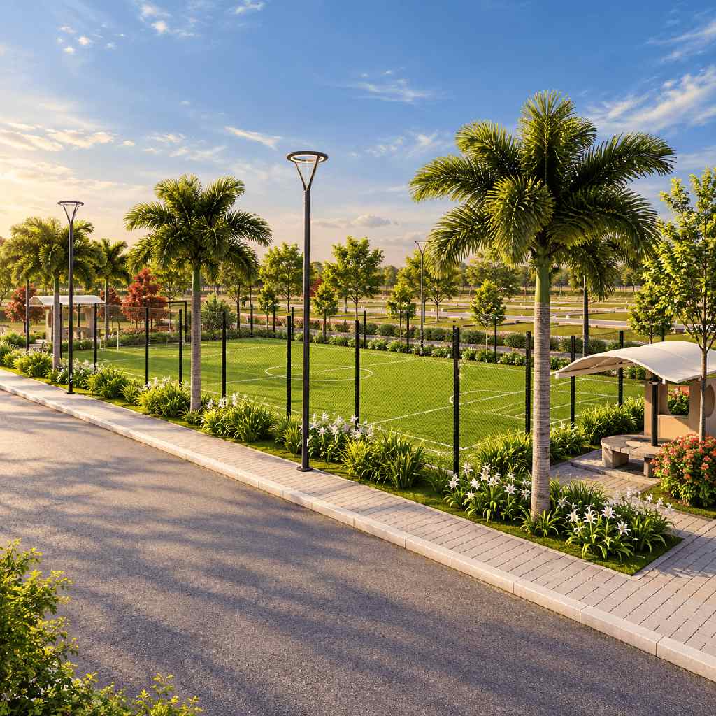 Proposed 6000 sq ft playing turf at CKP Emerald Panjapur